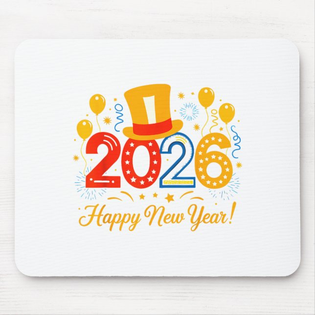 Mousepad Happy New Year 2026 Holiday Party Family Celebrati (Frente)