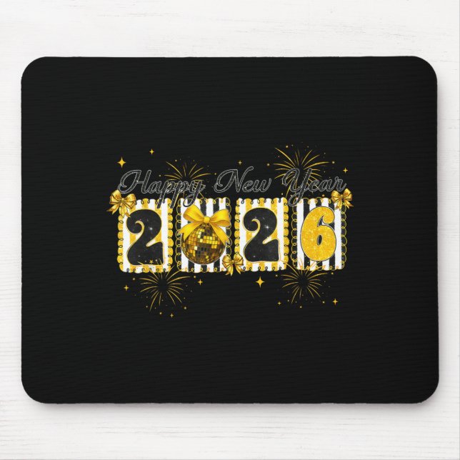 Mousepad Happy New Year 2026 New Year Party Friends Family  (Frente)