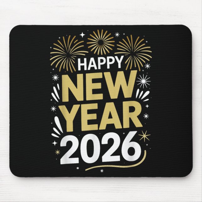 Mousepad Happy New Year 2026 - New Year's Eve 2026  (Frente)