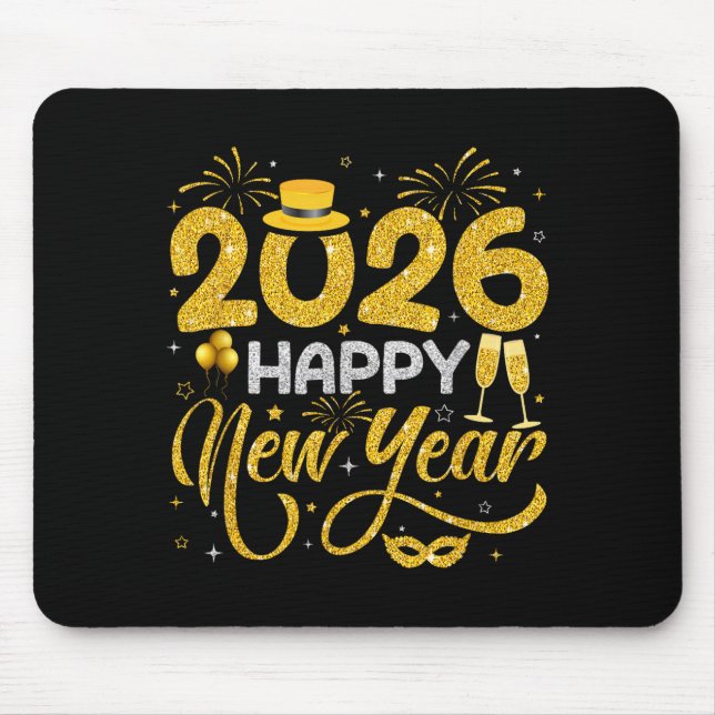 Mousepad Happy New Year 2026 New Years Eve Party Countdown  (Frente)