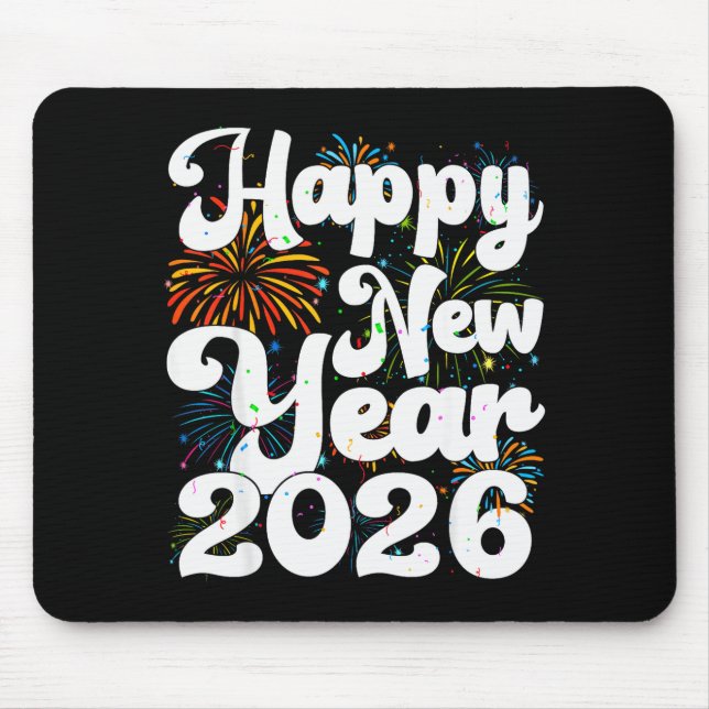 Mousepad Happy New Year 2026 Nye Fireworks Cool New Years E (Frente)