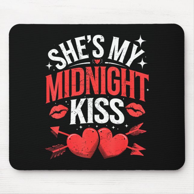 Mousepad Happy New Year Couples She's My Midnight Kiss Vale (Frente)