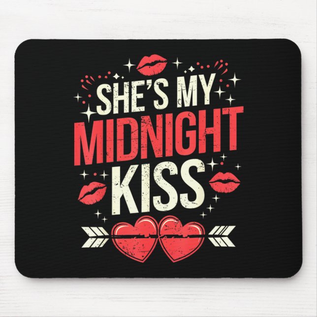 Mousepad Happy New Year Couples She's My Midnight Kiss Vale (Frente)