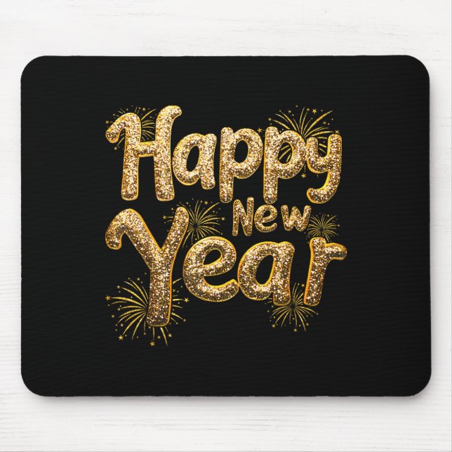 Mousepad Happy New Year Funny Fireworks New Year Eve Party  (Frente)