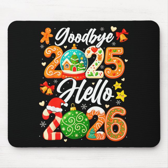 Mousepad Happy New Year Goodbye 2025 Hello 2026 Christmas G (Frente)