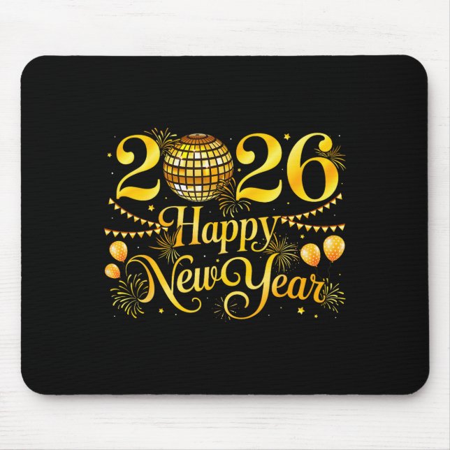 Mousepad Happy New Year Matching New Year Eve Party Disco B (Frente)