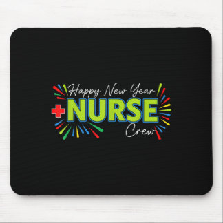 Mousepad Happy New Year Nurse Shirt, Fireworks Nurse Crew N