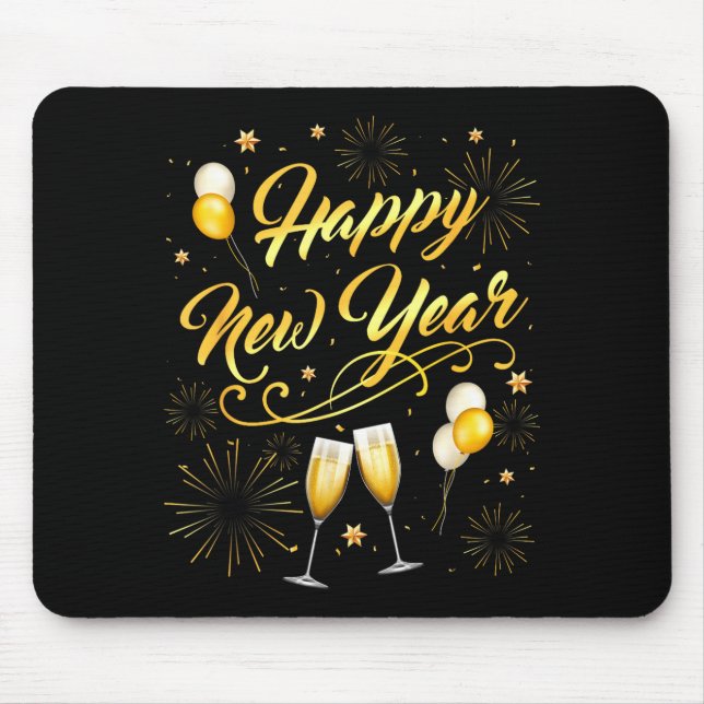 Mousepad Happy New Year Party 2026 Ballon Family Matching  (Frente)