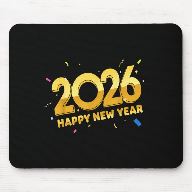 Mousepad Happy New Year Party 2026 Ballon Family Matching M (Frente)