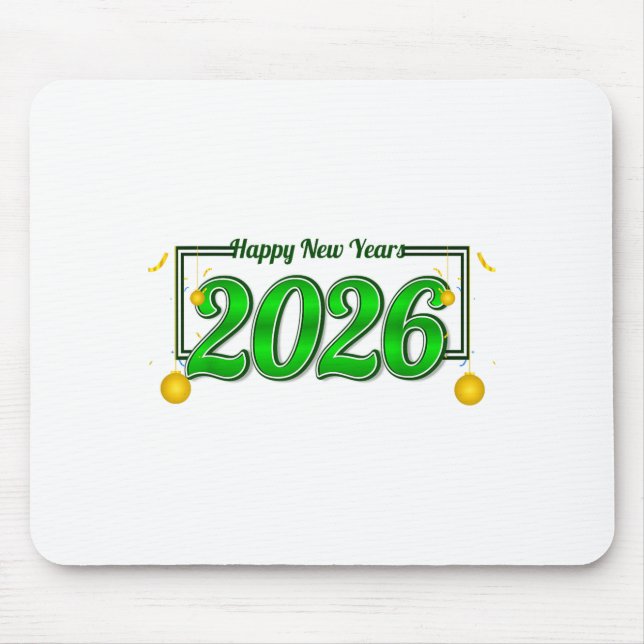 Mousepad Happy New Year Party 2026 Ballon Family Matching M (Frente)