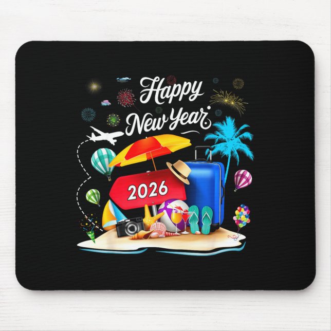 Mousepad Happy New Year Party 2026 Family Matching Vacation (Frente)