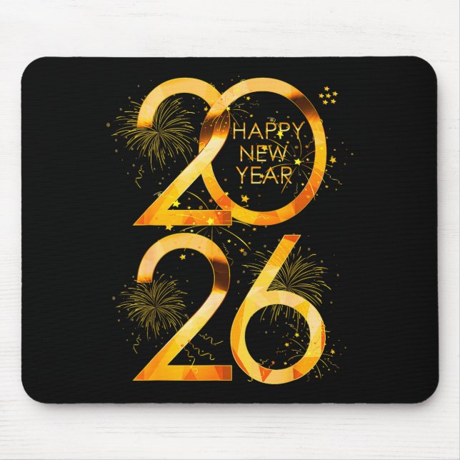 Mousepad Happy New Year Party Supplies 2026 Family Matching (Frente)