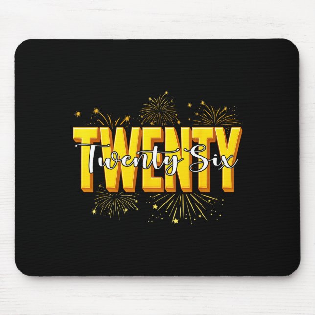 Mousepad Happy New Year Twenty Twenty Six Happy New Years E (Frente)