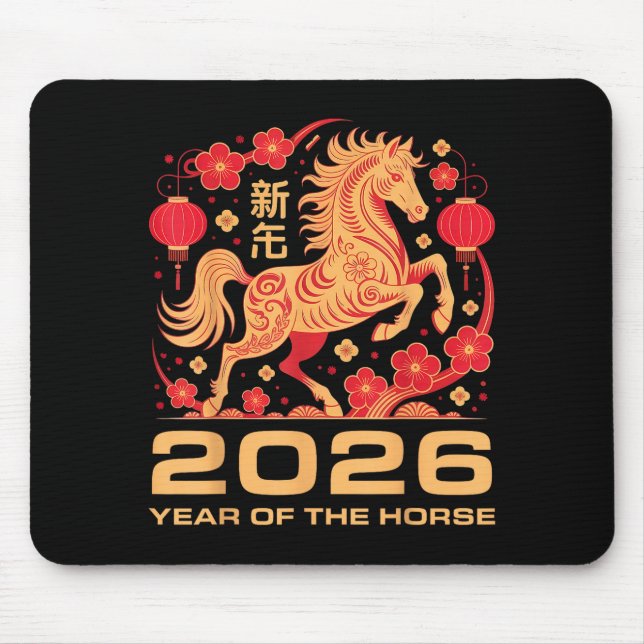 Mousepad Happy New Year-year Of The Horse Chinese New-year  (Frente)