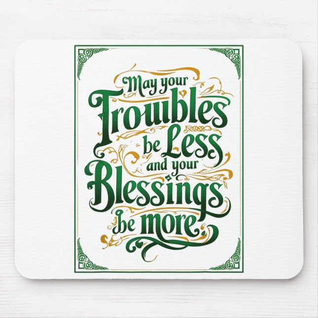 Mousepad Happy St. Patrick's Day Motivational Quote Apparel (Frente)
