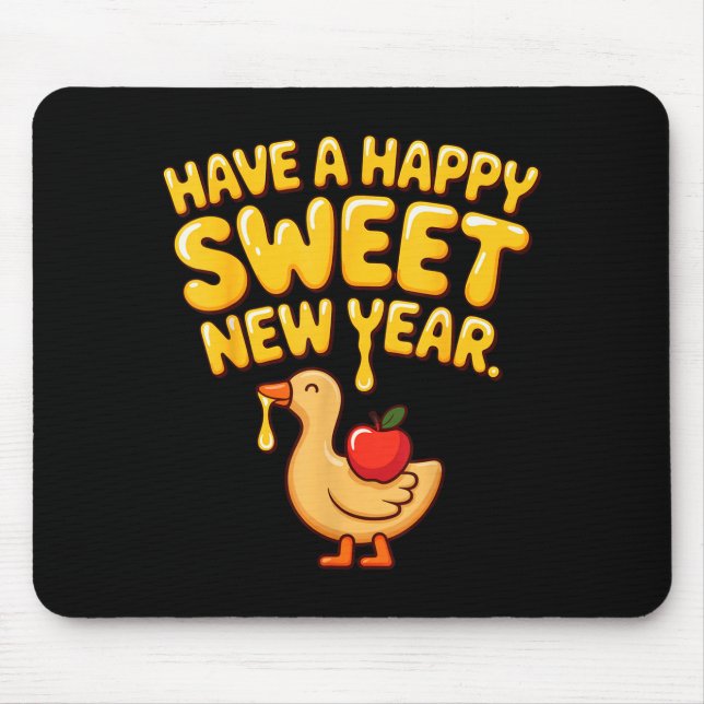 Mousepad Happy Sweet New Year Goose Cookie Rosh Hashanah  (Frente)