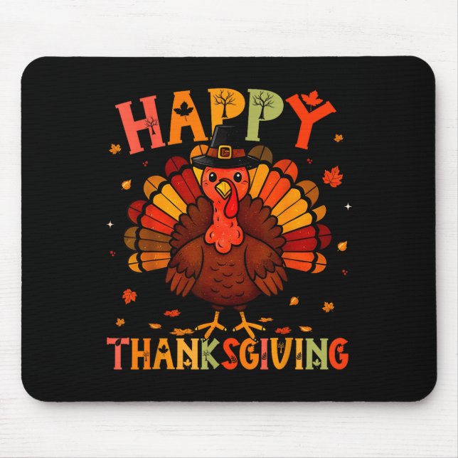 Mousepad Happy Thanksgiving Funny Turkey Day Family Dinner  (Frente)