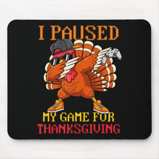 Mousepad Happy Thanksgiving Gaming Fall Turkey Gamer Boys K (Frente)