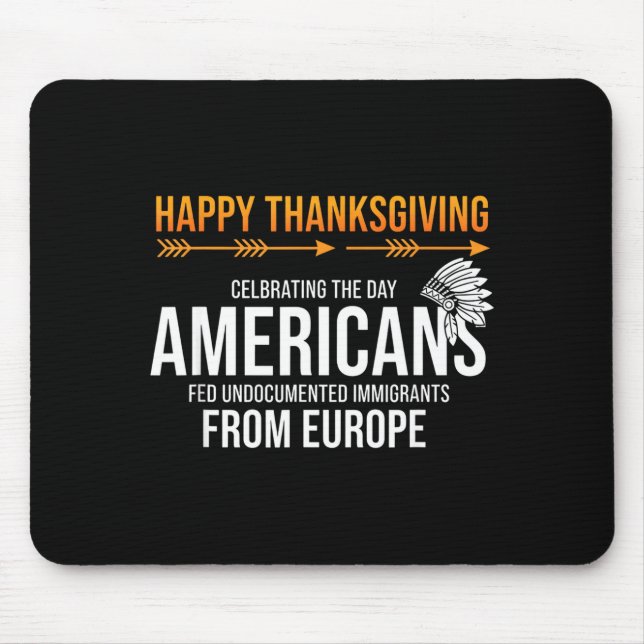 Mousepad Happy Thanksgiving, Native American Truth_ America (Frente)