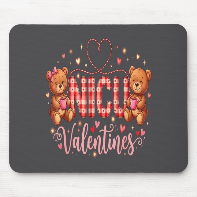 Mousepad Happy Valentine Nurse Nicu Valentines Day Shirt Nu (Frente)