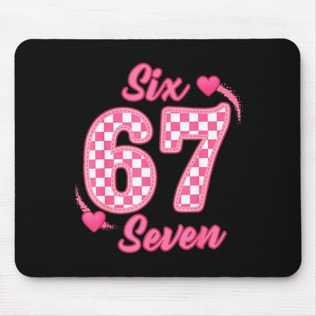 Mousepad Happy Valentine’s Day 67 Meme Hearts Coquette Bow  (Frente)