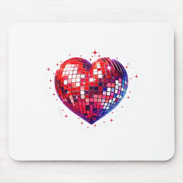 Mousepad Happy Valentine's Day Funny Coquette Red Disco Bal (Frente)