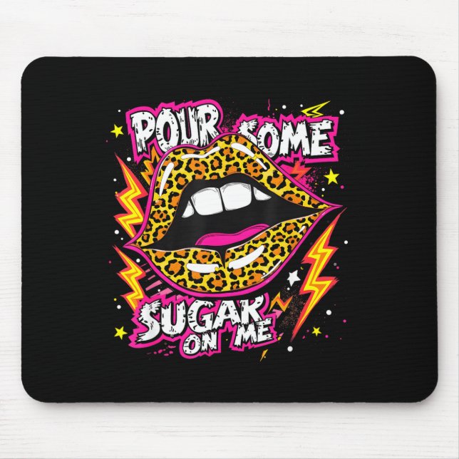 Mousepad Happy Valentine's Day Leopard Lips Ur Some Sugar A (Frente)