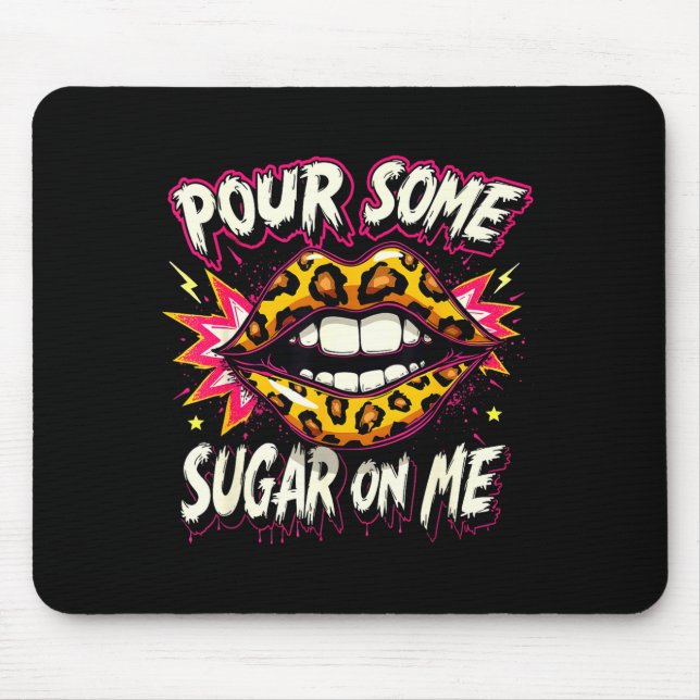 Mousepad Happy Valentine's Day Retro Leopard Lips Ur Some S (Frente)