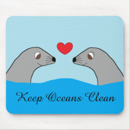 Mousepad Harbor Seals in Love