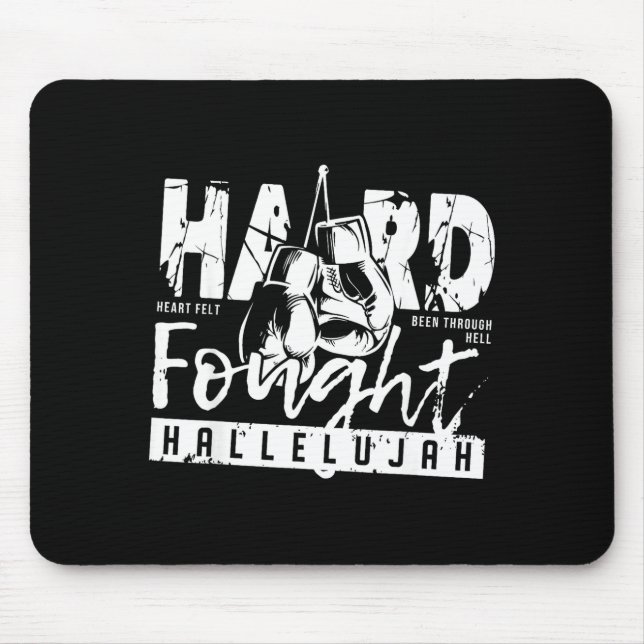 Mousepad Hard Fought Hallelujah Praise Jesus Bible Verse Ch (Frente)