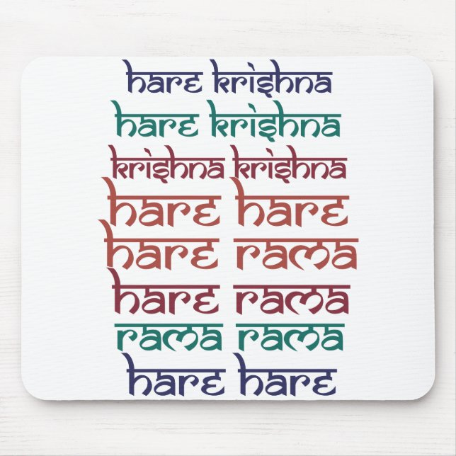 Mousepad Hare Krishna Hare Krishna Mantra Chanting Hinduísm (Frente)