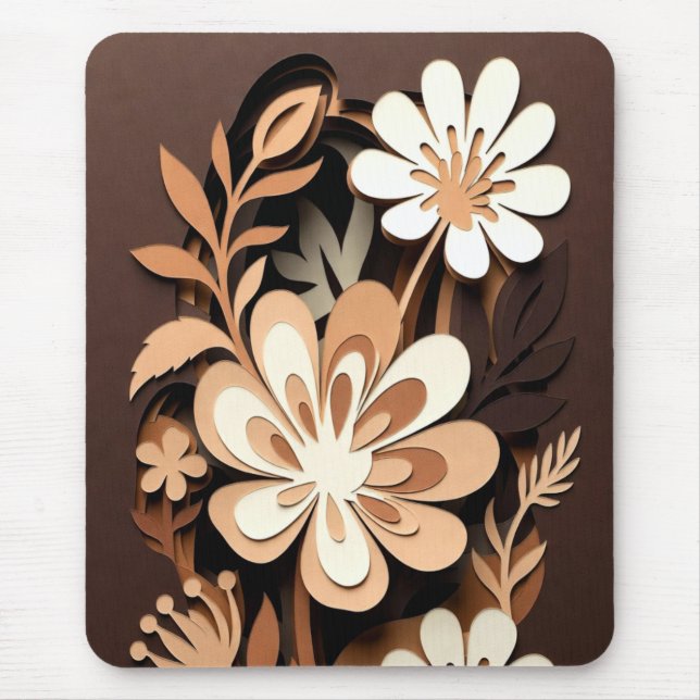 Mousepad Harmonia Floral Recortada em Camadas (Frente)