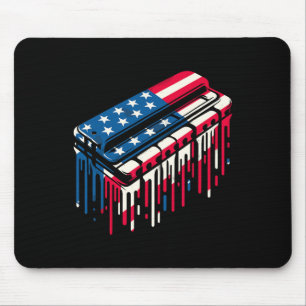 Mousepad Harmônica de Gotejamento de Tinta Bandeira America