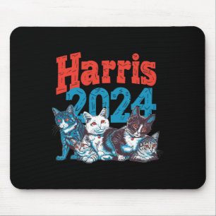 Mousepad Harris Eletion Lady 2024 Democrat Crazy Gatinho