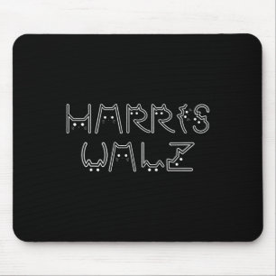 Mousepad Harris Tim Walz Cat - Letra Font Design 2024