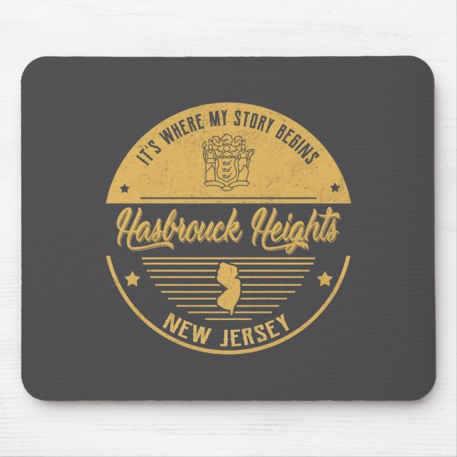 Mousepad Hasbrouck Heights New Jersey Its Where My Story B  (Frente)
