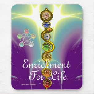 MOUSEPAD HASTE DE ASCLEPIUS, 7 CHAKRAS, IOGA, ENERGIA