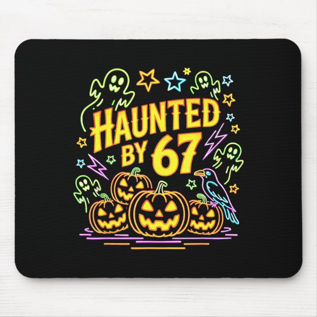 Mousepad Haunted By 67 Funny Ghost And Pumpkin Halloween  (Frente)