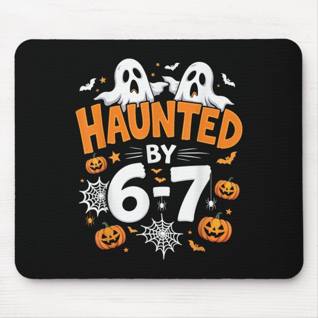 Mousepad Haunted By 67 Funny Pumpkin And Ghost Halloween Co (Frente)