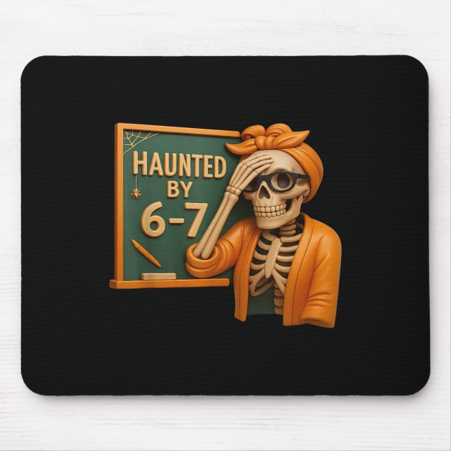 Mousepad Haunted Halloween Skeleton Haunted Six Seven Numbe (Frente)