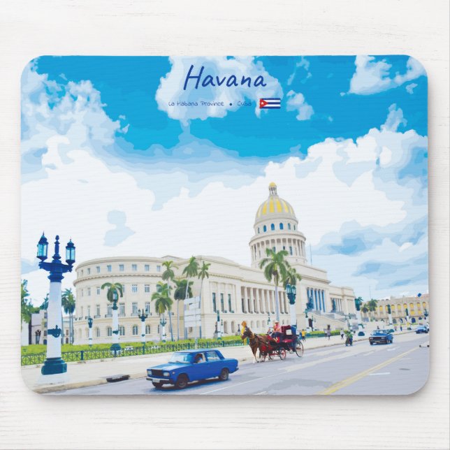 Mousepad Havana, Cuba - Alma Clássica Vintage (Frente)