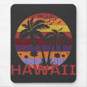 Mousepad Hawaii EUA Vintage Palm Trees Viagem