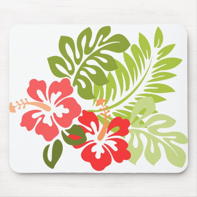 Mousepad Hawaii Hibiscus Flora Floral Flores Blossomas (Frente)