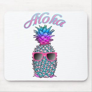 Mousepad Hawaiian colorido do abacaxi Aloha