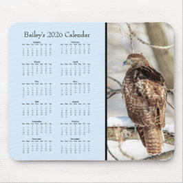 Mousepad Hawk - Full year 2026 customizable calendar