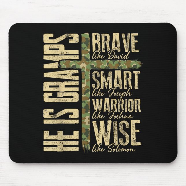 Mousepad He Is Gramps Camo Religious Father's Day Christian (Frente)