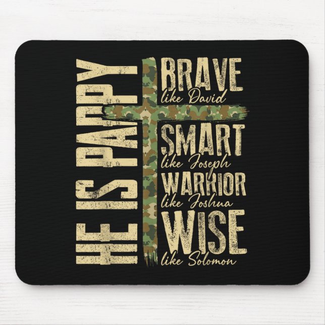 Mousepad He Is Pappy Camo Religious Father's Day Christian  (Frente)