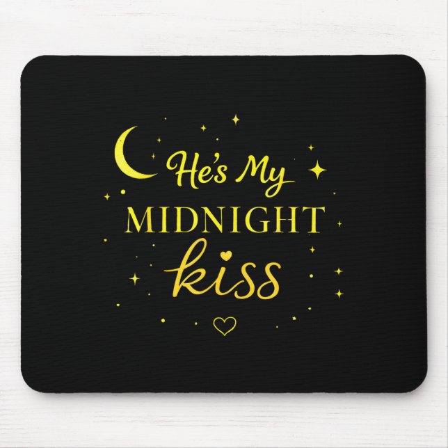 Mousepad He’s My Midnight Kiss Romantic Saying Matching Cou (Frente)