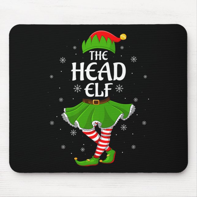 Mousepad Head Elf Christmas Family Girls Women Elf Squad Xm (Frente)
