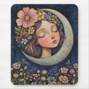 Mousepad Headdress Floral & Crescent Moon